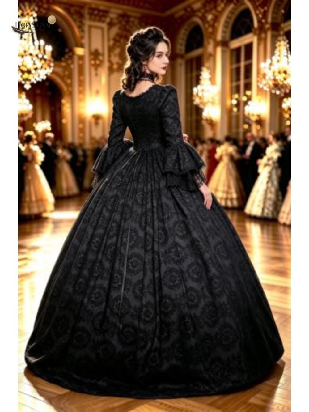 Victorian Rococo Satin Ball Gown Long Dress Steampunk Theater - Picture 2 of 5